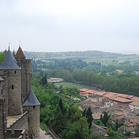 Buy canvas prints of Carcassonne Turrets France  by Jacqui Farrell
