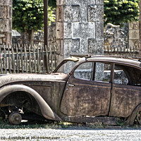 Buy canvas prints of Vintage Car Wreck by Jacqui Farrell