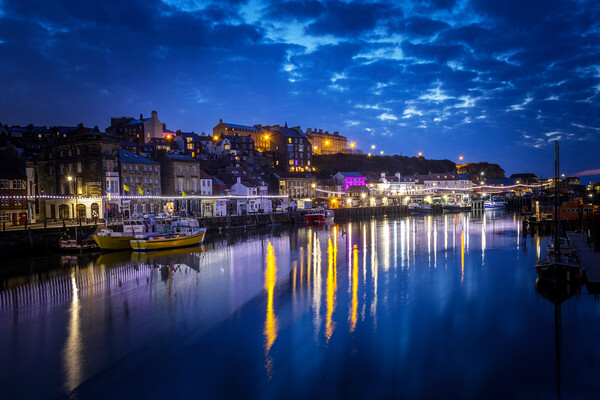 Whitby at night Picture Board by chris smith