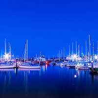 Buy canvas prints of Scarborough harbour at night by chris smith