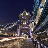Buy canvas prints of Tower Bridge lights, London  by chris smith