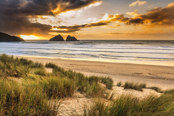 Holywell Bay Sunset Picture Board by chris smith
