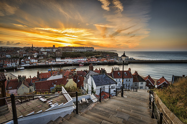 199 steps Whitby. Framed Mounted Print by chris smith