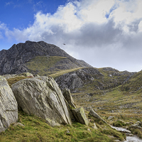 Buy canvas prints of Snowdonia national park Rescue helicopter. by chris smith
