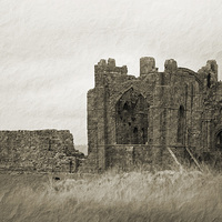 Buy canvas prints of  lindisfarne priory. by chris smith