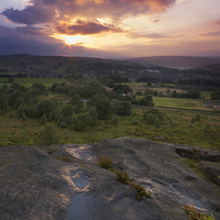 Buy canvas prints of Norland moor sunset    by chris smith