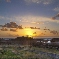 Buy canvas prints of Sunset guernsey  by chris smith