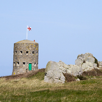 Buy canvas prints of loophole towers in Guernsey that guard the coastli by chris smith