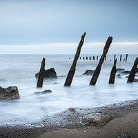 Buy canvas prints of Wooden groynes           by chris smith