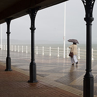 Buy canvas prints of Bridlington promenade in the rain  by chris smith