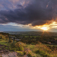 Buy canvas prints of Norland moor sunset  by chris smith