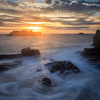 Buy canvas prints of Sunset at Cobo Bay  by chris smith