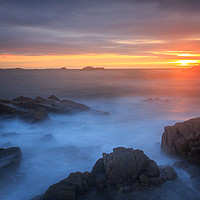 Buy canvas prints of Sunset at Cobo Guernsey by chris smith
