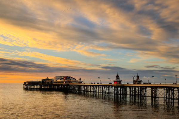 Blackpool north pier at sunset in winter  Picture Board by chris smith