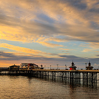Buy canvas prints of Blackpool north pier at sunset in winter  by chris smith