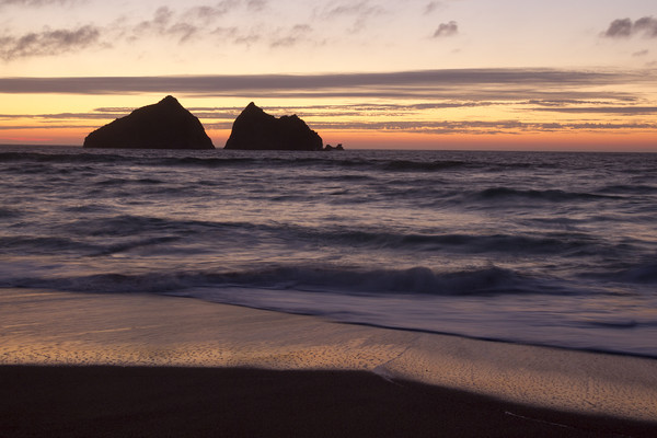 sunset at holywell bay, newquay UK   Picture Board by chris smith