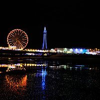 Buy canvas prints of Blackpool at night      by chris smith