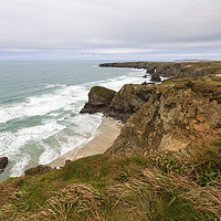 Buy canvas prints of Bedruthan Steps  by chris smith