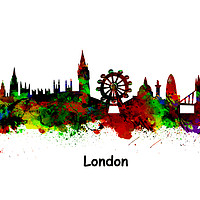 Buy canvas prints of London Watercolor skyline  by chris smith
