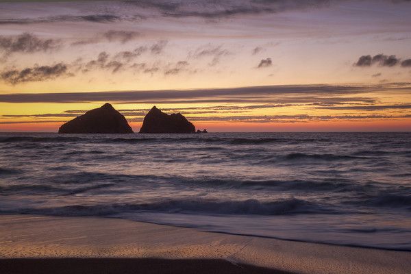 sunset at holywell bay, newquay UK  Picture Board by chris smith