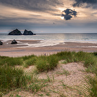 Buy canvas prints of Holywell bay  by chris smith