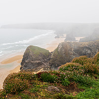 Buy canvas prints of Bedruthan steps   by chris smith