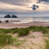 Buy canvas prints of Holywell bay  by chris smith
