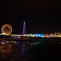 Buy canvas prints of Blackpool at night  by chris smith