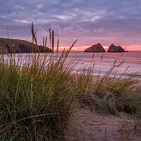 Buy canvas prints of  Holywell bay by chris smith