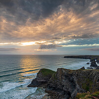Buy canvas prints of Bedruthan steps by chris smith