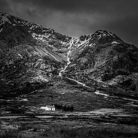 Buy canvas prints of Remote white cottage in Glencoe by chris smith