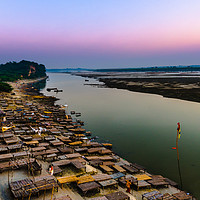 Buy canvas prints of Exotic view of River Ganges at Shringverpur by Swapan Banik