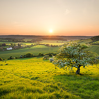 Buy canvas prints of Kent Downs sunset by Stewart Mckeown