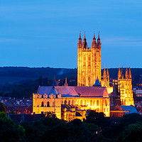 Buy canvas prints of Canterbury Cathedral at dusk by Stewart Mckeown