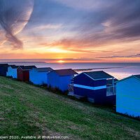 Buy canvas prints of Tankerton Huts Sunset by Stewart Mckeown