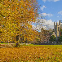 Buy canvas prints of St Nicholas Church ,Chawton near Alton Hampshire. Autumn  by Philip Enticknap
