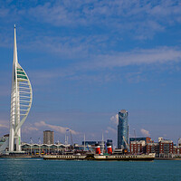 Buy canvas prints of Spinnaker Tower Portsmouth, Hampshire UK with paddle steamer Waverley by Philip Enticknap