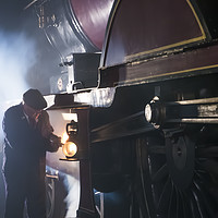 Buy canvas prints of Railway worker lubrication a Midland Railway 1000  by Philip Enticknap