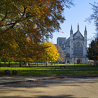 Buy canvas prints of Winchester Cathedral in Autumn by Philip Enticknap