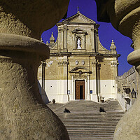 Buy canvas prints of Cathedral dominates the Citadel. Gozo , Maltese Islands, by Philip Enticknap