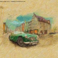 Buy canvas prints of Vintage Green car  by Zahra Majid