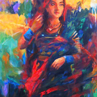 Buy canvas prints of Artsy Colourful take on the Cultural Portrait by Zahra Majid