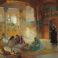 Buy canvas prints of Vintage Arab Artsy scene by Zahra Majid