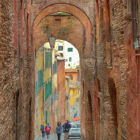 Buy canvas prints of Sienna Italy Alley views Spring 2023 by Zahra Majid