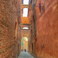 Buy canvas prints of Sienna Italy alley walks by Zahra Majid
