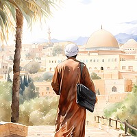 Buy canvas prints of Sufi Saint on his way to mosque by Zahra Majid