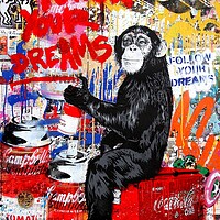 Buy canvas prints of Ape brainwashing the world by Zahra Majid