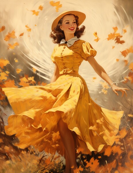 Sunshine Yellow in Vintage Autumn Picture Board by Zahra Majid