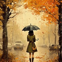 Buy canvas prints of Rainy Autumn by Zahra Majid