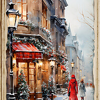 Buy canvas prints of Window shopping in winter holidays by Zahra Majid